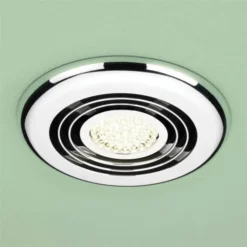 HIB Cyclone Chrome Wet Room Inline Fan With LED Lights - Warm White -Home And Bathroom Supplies Store 33700 l