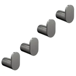 Home And Bathroom Supplies Store 30 4 X Arezzo Gunmetal Grey Robe/Towel Hooks