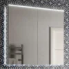 HIB Ether 80 LED Illuminated Aluminium Mirror Cabinet 1 HIB Ether 80 LED Illuminated Aluminium Mirror Cabinet -Home And Bathroom Supplies Store 50700 l