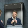 HIB Vapor 50 LED Illuminated Aluminium Mirror Cabinet 2 HIB Vapor 50 LED Illuminated Aluminium Mirror Cabinet -Home And Bathroom Supplies Store 51400 d1
