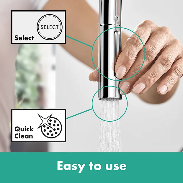 Hansgrohe Talis M54 Single Lever Kitchen Mixer 210 With Pull Out Spray And SBox - Chrome 5 Hansgrohe Talis M54 Single Lever Kitchen Mixer 210 With Pull Out Spray And SBox - Chrome - Image 3