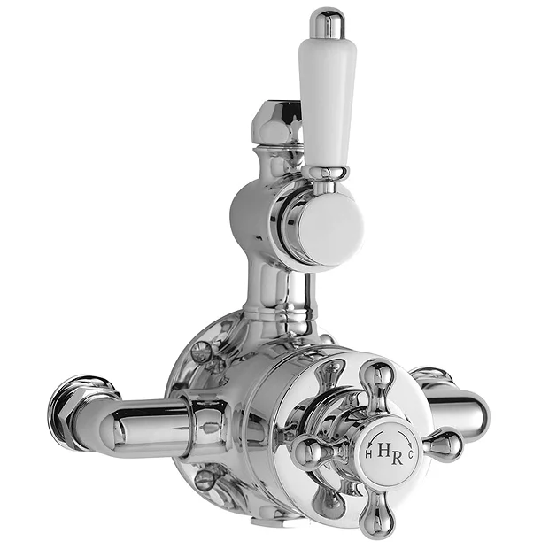 Hudson Reed Traditional Twin Valve With Rigid Riser Kit & Shower Rose - Chrome 3 Hudson Reed Traditional Twin Valve With Rigid Riser Kit & Shower Rose - Chrome