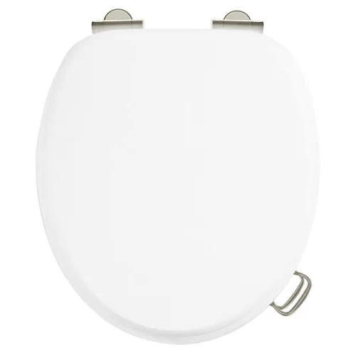 Burlington Soft Close Toilet Seat With Chrome Hinges And Handles - Matt White 4 Burlington Soft Close Toilet Seat With Chrome Hinges And Handles - Matt White - Image 2