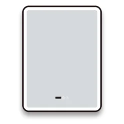 Arezzo Matt Black 600 X 800mm Rectangular LED Illuminated Anti-Fog Bathroom Mirror With Time Display 11 Arezzo Matt Black 600 X 800mm Rectangular LED Illuminated Anti-Fog Bathroom Mirror With Time Display -Home And Bathroom Supplies Store arzim02mb d3