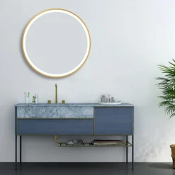 Arezzo Brushed Brass 700mm Round LED Illuminated Anti-Fog Bathroom Mirror 11 Arezzo Brushed Brass 700mm Round LED Illuminated Anti-Fog Bathroom Mirror -Home And Bathroom Supplies Store arzim09bb d3