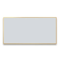 Arezzo Brushed Brass Square Edge Framed Bathroom Mirror - 1400 X 500mm -Home And Bathroom Supplies Store az147bb d1a
