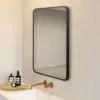 Arezzo Matt Black 800 X 600 Rectangular Mirror -Home And Bathroom Supplies Store az68cvmb d2