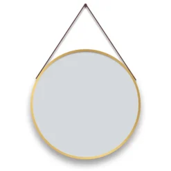 Arezzo Brushed Brass Hanging 600mm Round Bathroom Mirror 8 Arezzo Brushed Brass Hanging 600mm Round Bathroom Mirror -Home And Bathroom Supplies Store az6hmbb d1