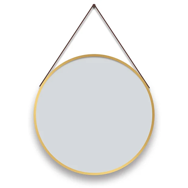 Arezzo Brushed Brass Hanging 600mm Round Bathroom Mirror 5 Arezzo Brushed Brass Hanging 600mm Round Bathroom Mirror - Image 3