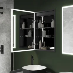 Arezzo 500 X 700mm Recessed LED Illuminated Bathroom Mirror Cabinet With Shaver Socket & Anti-Fog 9 Arezzo 500 X 700mm Recessed LED Illuminated Bathroom Mirror Cabinet With Shaver Socket & Anti-Fog -Home And Bathroom Supplies Store az8920mb d2