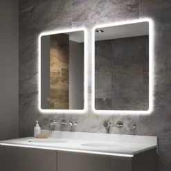 Arezzo 800 X 600mm Ultra Slim LED Illuminated Bathroom Mirror With Anti-Fog -Home And Bathroom Supplies Store az9703mb d1 1
