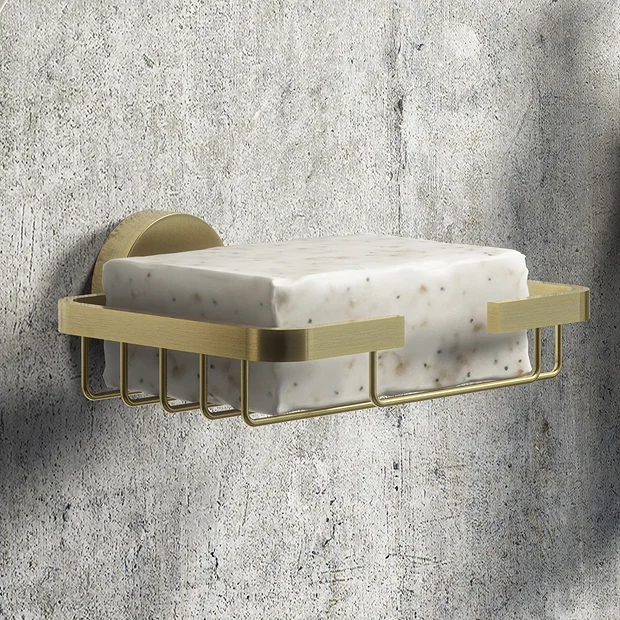 Arezzo Brushed Brass Soap Basket 4 Arezzo Brushed Brass Soap Basket - Image 2