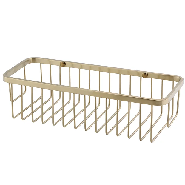 Arezzo Brushed Brass 300mm Wire Shower Basket 5 Arezzo Brushed Brass 300mm Wire Shower Basket - Image 3