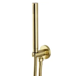 Arezzo Brushed Brass Round Thermostatic Shower Pack With Wall Mounted Head + Handset -Home And Bathroom Supplies Store azbbspk4 d4