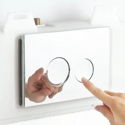 Arezzo Compact Concealed Cistern With Brushed Brass Flush Plate - Round Buttons -Home And Bathroom Supplies Store azccbrar d3