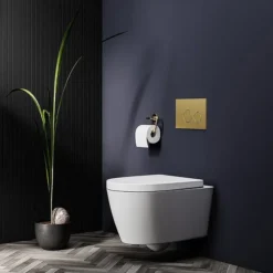 Arezzo Compact Top/Front Flush Toilet Frame With Brushed Brass Flush - Round Buttons 7 Arezzo Compact Top/Front Flush Toilet Frame With Brushed Brass Flush - Round Buttons -Home And Bathroom Supplies Store azcfrbbdetail01