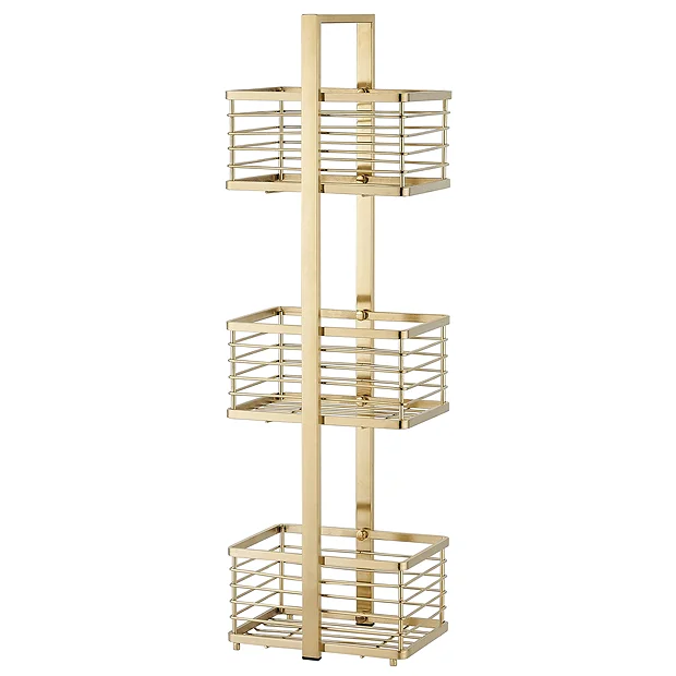 Arezzo 3-Tier Freestanding Shower Caddy Brushed Brass 3 Arezzo 3-Tier Freestanding Shower Caddy Brushed Brass