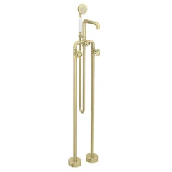 Arezzo Brushed Brass Industrial Style Freestanding Bath Shower Mixer Tap 10 Arezzo Brushed Brass Industrial Style Freestanding Bath Shower Mixer Tap -Home And Bathroom Supplies Store azisbb05 n d2