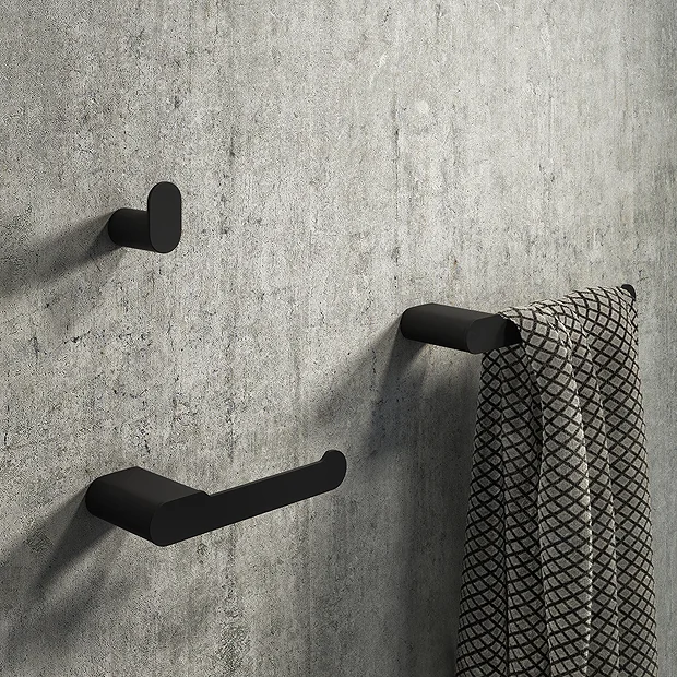 Arezzo Matt Black 3-Piece Bathroom Accessory Pack 4 Arezzo Matt Black 3-Piece Bathroom Accessory Pack - Image 2