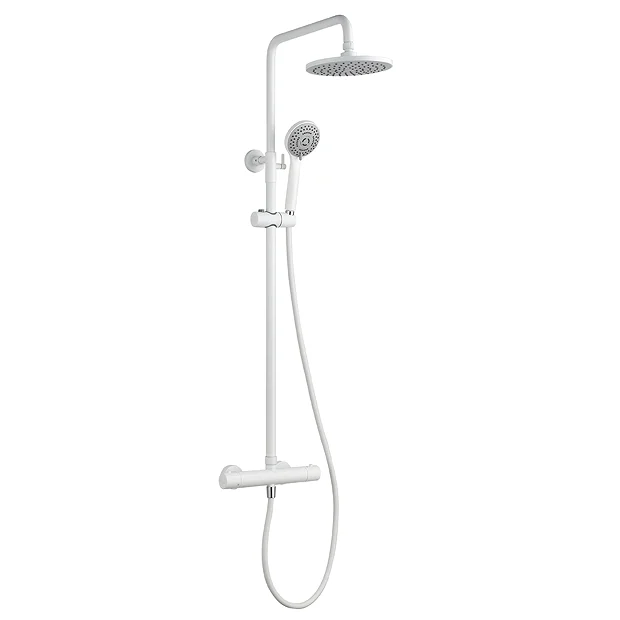 Arezzo Round Thermostatic Shower - Matt White 3 Arezzo Round Thermostatic Shower - Matt White