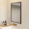 Arezzo Matt Black Square Edge Framed Bathroom Mirror - 800 X 600mm -Home And Bathroom Supplies Store azs68mb d2