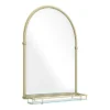 Chatsworth Traditional 700 X 490mm Arched Mirror With Glass Shelf - Brushed Brass -Home And Bathroom Supplies Store chtbbms d4