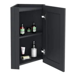 Chatsworth Corner Mirror Cabinet Graphite 8 Chatsworth Corner Mirror Cabinet Graphite -Home And Bathroom Supplies Store cnrmcabblk d1