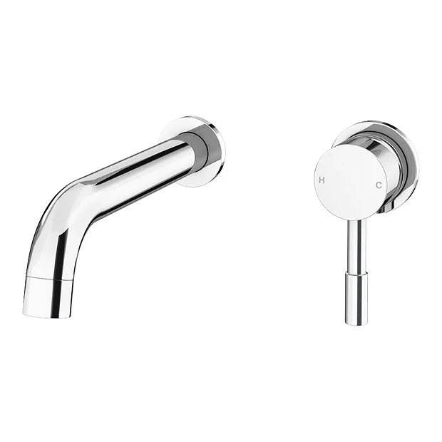 Cruze Round Chrome Wall Mounted (2TH) Basin Mixer Tap 4 Cruze Round Chrome Wall Mounted (2TH) Basin Mixer Tap - Image 2