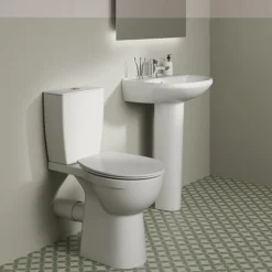 Ideal Standard Eurovit+ Comfort Height Close Coupled Toilet With Soft Close Seat -Home And Bathroom Supplies Store e218401 d2