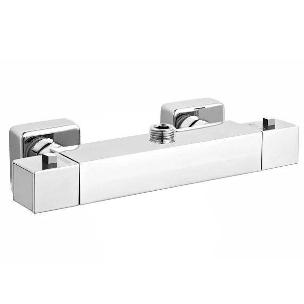 Milan Square Top Outlet Thermostatic Bar Shower Valve - Chrome 4 Milan Square Top Outlet Thermostatic Bar Shower Valve - Chrome - Image 2