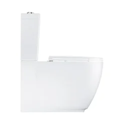 Grohe Essence Rimless Close Coupled Toilet With Soft Close Seat (Bottom Inlet) + FREE TOILET ROLL HOLDER -Home And Bathroom Supplies Store essccwc1 d2