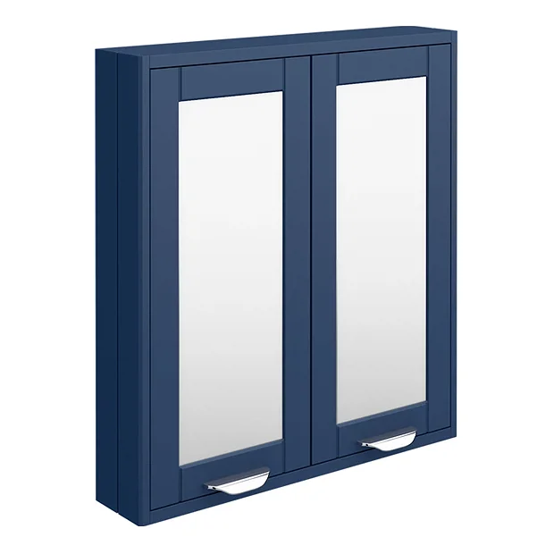 Keswick Blue 600mm Traditional Wall Hung 2 Door Mirror Cabinet 4 Keswick Blue 600mm Traditional Wall Hung 2 Door Mirror Cabinet - Image 2