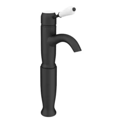 Lancaster Traditional Matt Black Tall Mono Basin Mixer Tap -Home And Bathroom Supplies Store lmb8tnd2