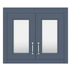 Chatsworth 690mm Blue 2-Door Mirror Cabinet -Home And Bathroom Supplies Store mcabblu n d1