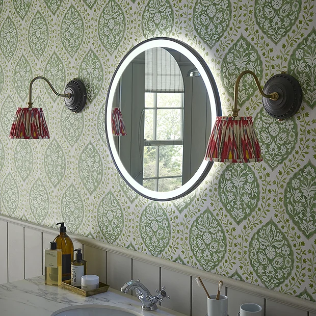 Heritage Newick Black 590mm Illuminated Circular Mirror With Demister Pad 4 Heritage Newick Black 590mm Illuminated Circular Mirror With Demister Pad - Image 2