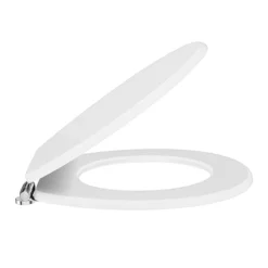 Toreno High Gloss White MDF Bottom Fixing Soft Close Toilet Seat With Chrome Hinges -Home And Bathroom Supplies Store msc020 detail1