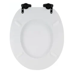 Toreno High Gloss White MDF Bottom Fixing Toilet Seat Matt Black Hinges 9 Toreno High Gloss White MDF Bottom Fixing Toilet Seat Matt Black Hinges -Home And Bathroom Supplies Store msc020nmb d2