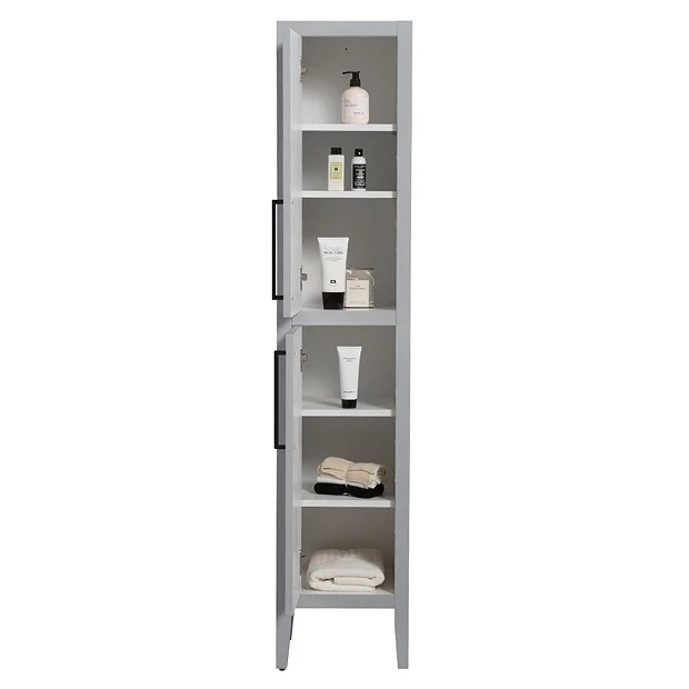 Montrose Dove Grey Tall Storage Unit With Matt Black Handles 3 Montrose Dove Grey Tall Storage Unit With Matt Black Handles
