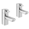 Neo Minimalist Basin Pillar Taps - Chrome -Home And Bathroom Supplies Store neominimalistbasinpillartapschromenl
