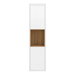 Haywood 1400mm Gloss White / Natural Oak Wall Hung Tall Unit -Home And Bathroom Supplies Store nfc961 d2