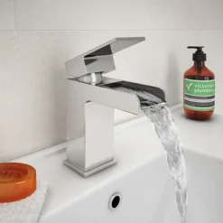 Monza Waterfall Tap Package (Bath + Basin Tap) -Home And Bathroom Supplies Store plzpk d1