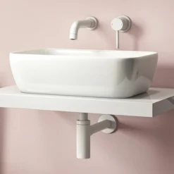 Arezzo Round Matt White Modern Basin Bottle Trap -Home And Bathroom Supplies Store rdtrpwht d1