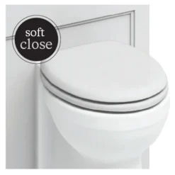 Burlington Soft Close Toilet Seat With Chrome Hinges - Matt White