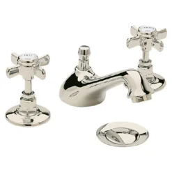 Heritage - Dawlish 3 Hole Basin Mixer With Pop-up Waste - Vintage Gold