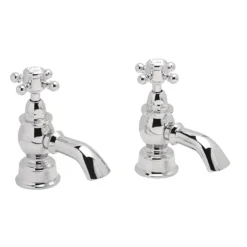 Heritage - Hartlebury Bath Pillar Taps - Chrome
