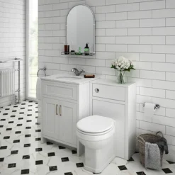 Chatsworth Traditional 700 X 490mm Arched Mirror With Glass Shelf - Chrome -Home And Bathroom Supplies Store tmcs02 d1