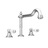 Chatsworth 1928 Traditional 3TH White Lever Deck Mounted Basin Mixer Tap With Curved Spout -Home And Bathroom Supplies Store trad024d d2