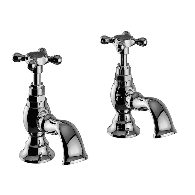 Heritage Trinity Basin Pillar Taps - Chrome 3 Heritage Trinity Basin Pillar Taps - Chrome