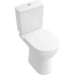 Villeroy & Boch Villeroy And Boch O.novo Close Coupled Toilet (Side/Rear Entry Water Inlet) + Soft Close Seat -Home And Bathroom Supplies Store vbonsisc d4