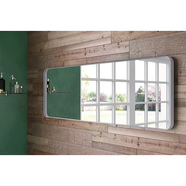 Venice White Frame 1500 X 500mm Rectangular Mirror 2 Venice White Frame 1500 X 500mm Rectangular Mirror